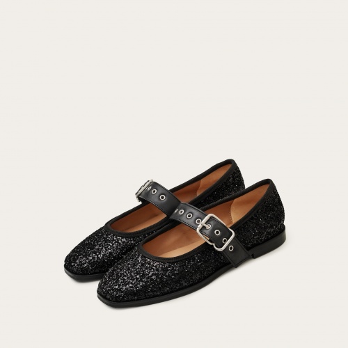 Louisine Ballerina, black glitter